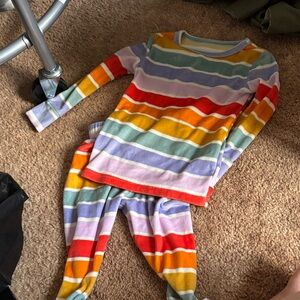 Cat & Jack Rainbow Stripe Pajama Set - Red, Orange, Yellow, Green, Blue, Purple